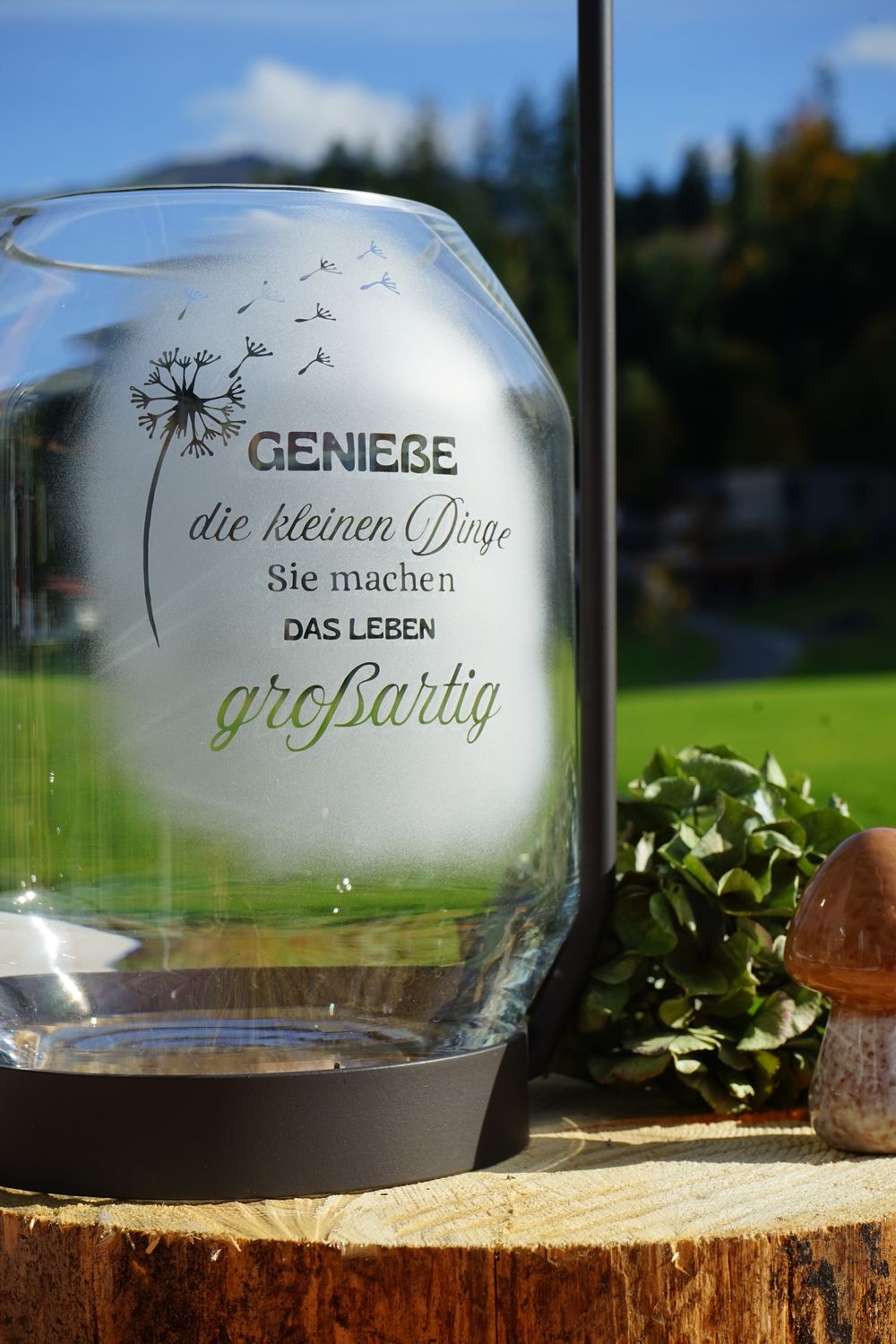 Windlicht ,,Genieße die kleinen Dinge,,