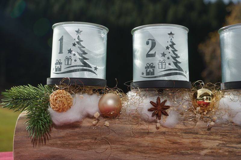Adventskranz Holzstamm ,,Baum,,