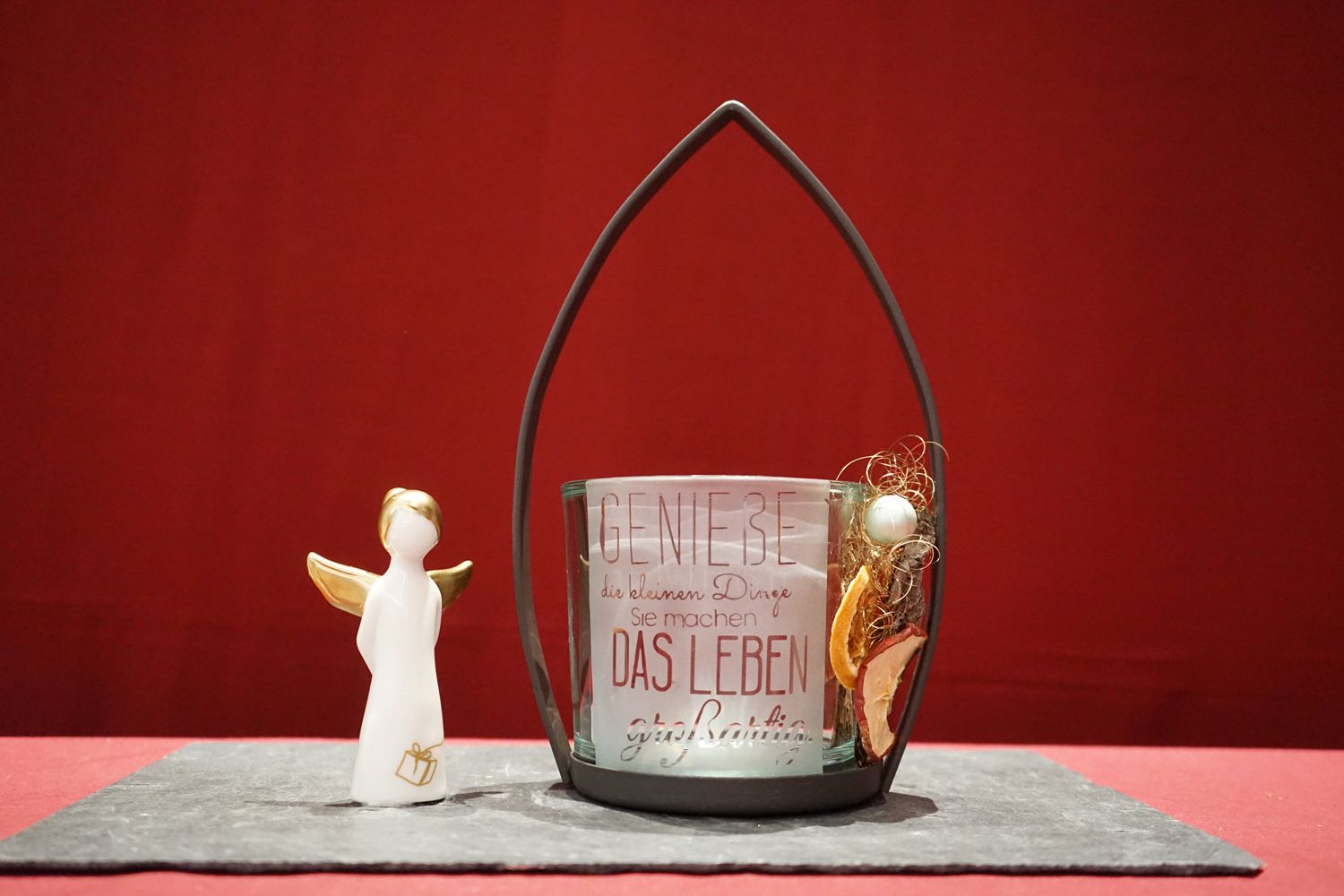 Teelichthalter groß ,,Genieße das Leben,,