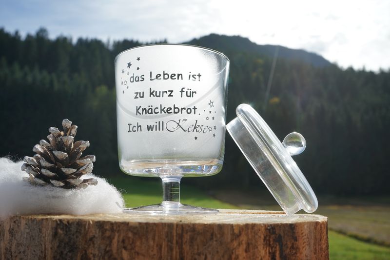 Keksdose ..das Leben ist zu kurz,,