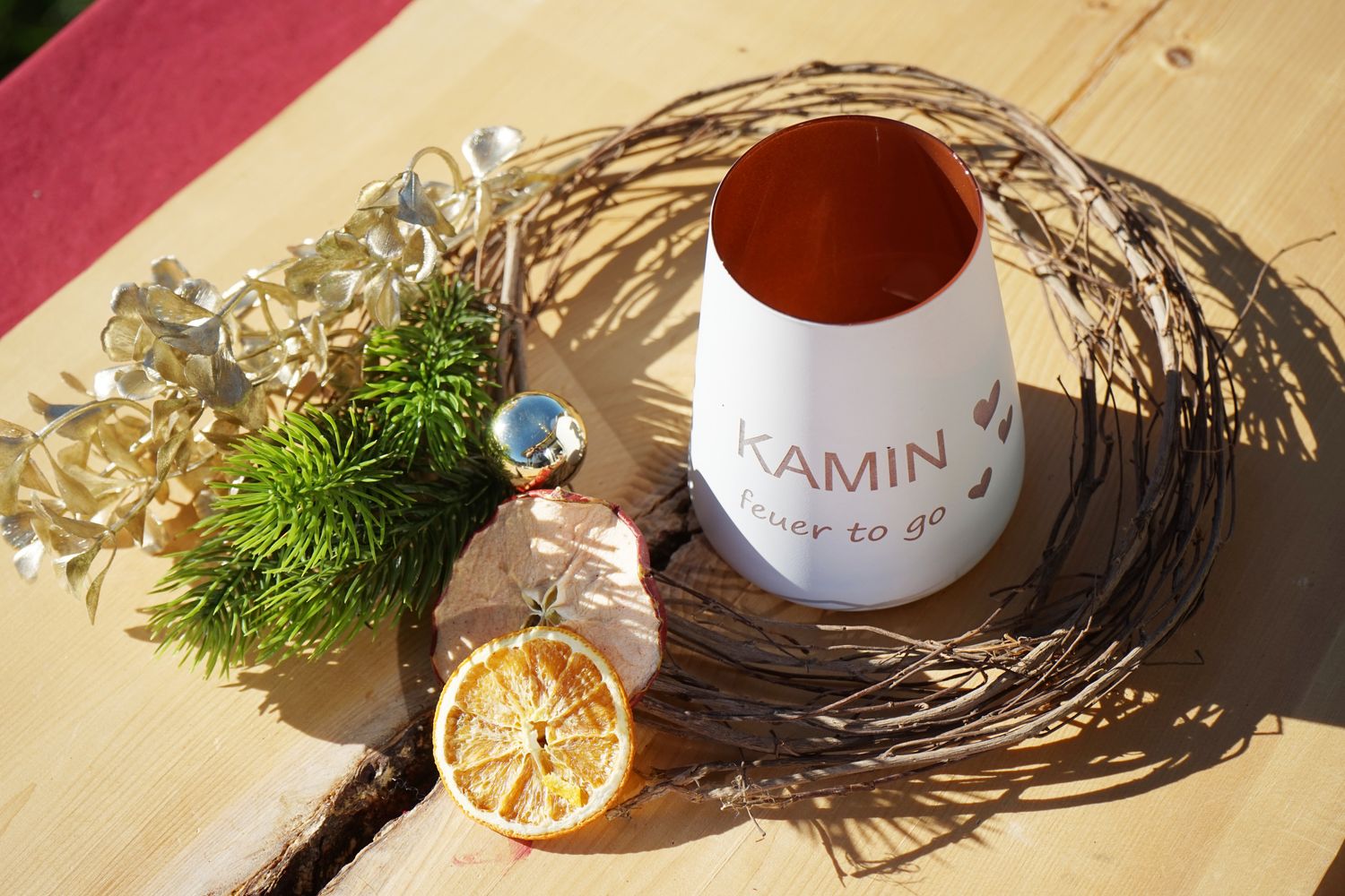 Teelichtglas ,,Kamin Feuer,,