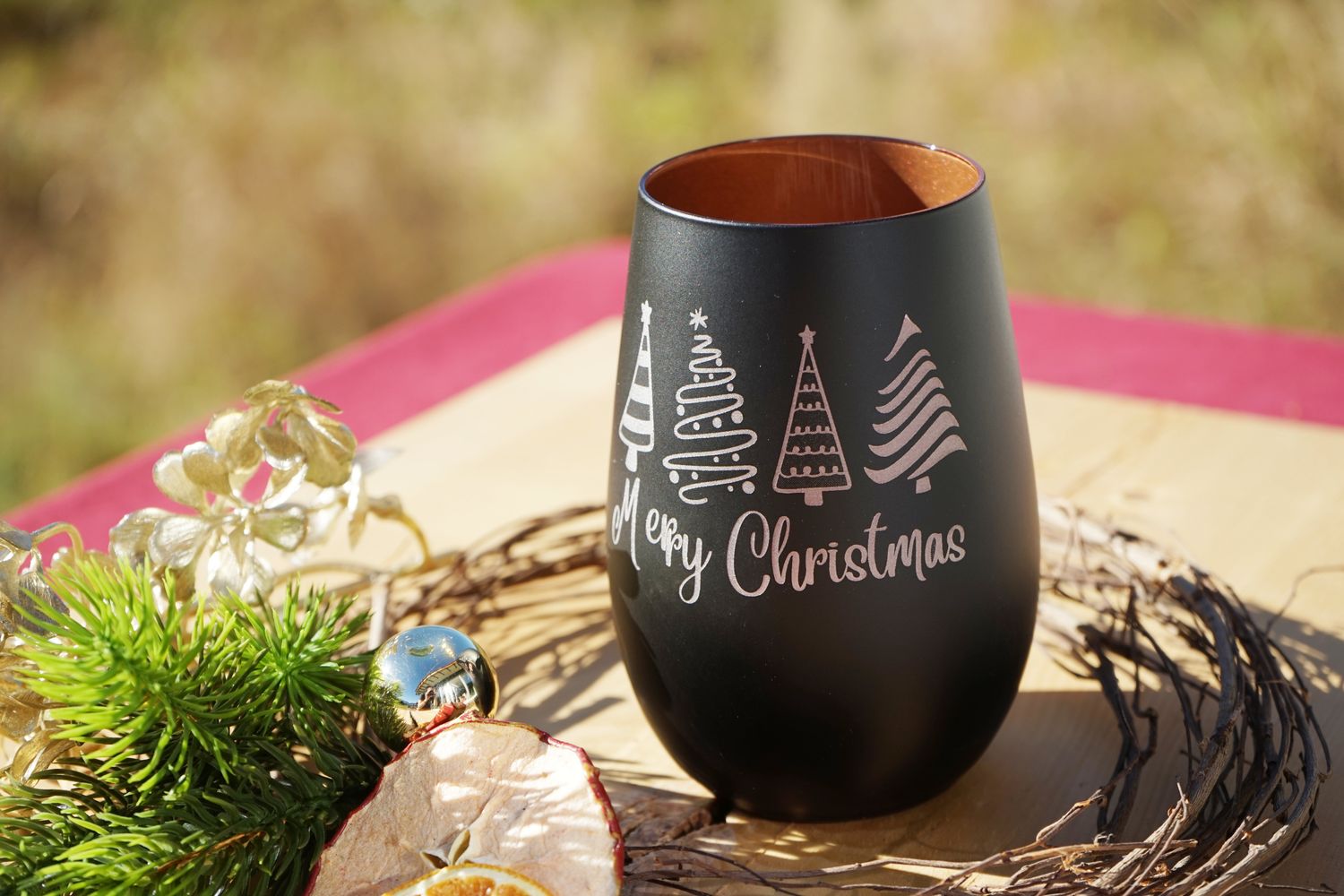 Teelichtglas ,,Merry Christmas,,