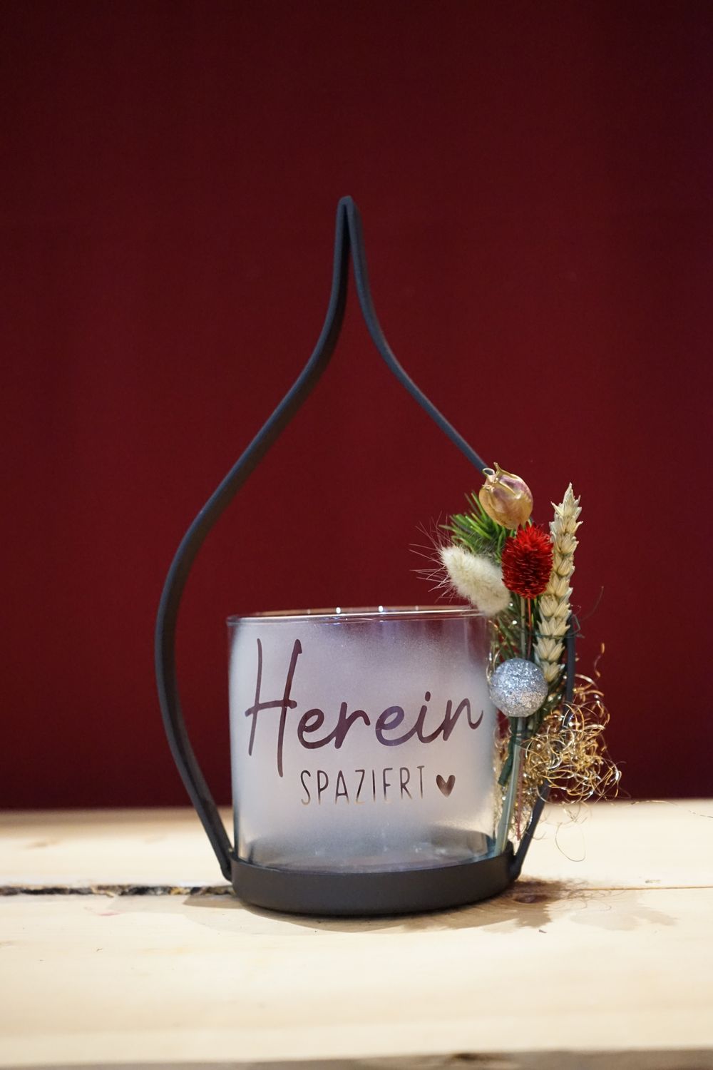 Teelichthalter klein ,,Herein spaziert,,