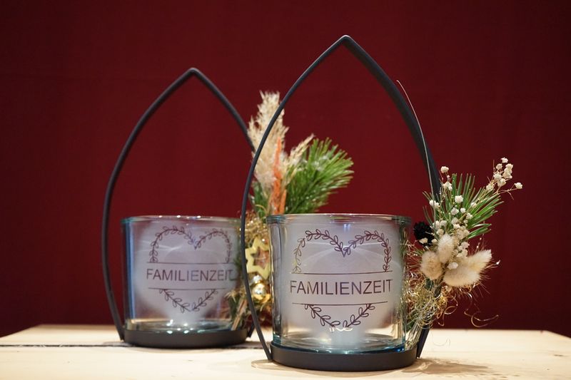 kleines Windlicht ,,Familienzeit,,