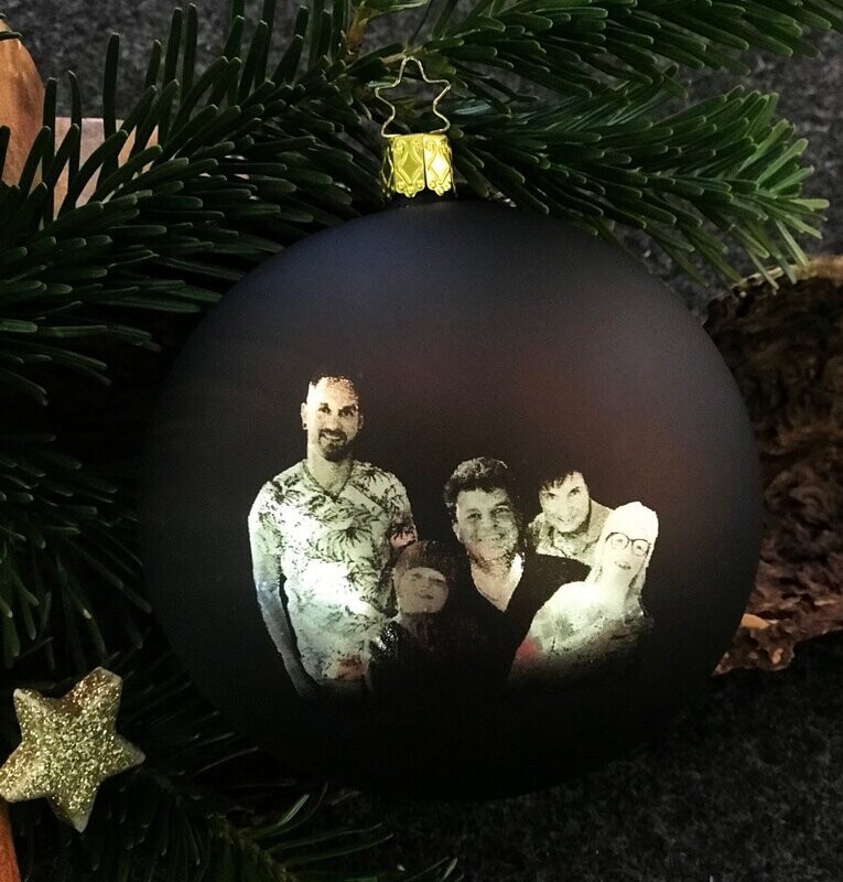 Fotogravur auf Weihnachtskugel