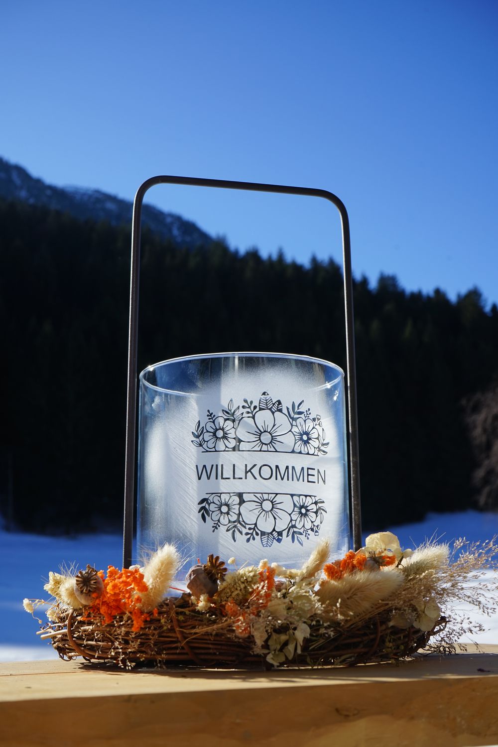 Windlicht ,,Willkommen,,