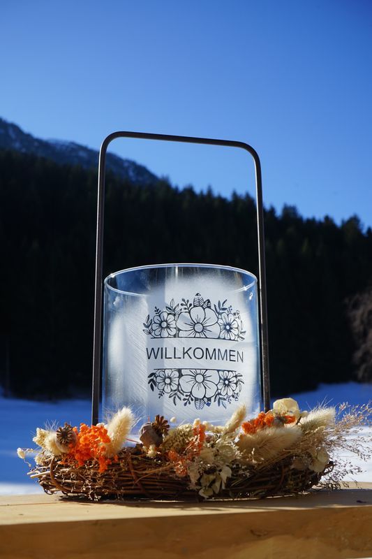 Windlicht ,,Willkommen,,