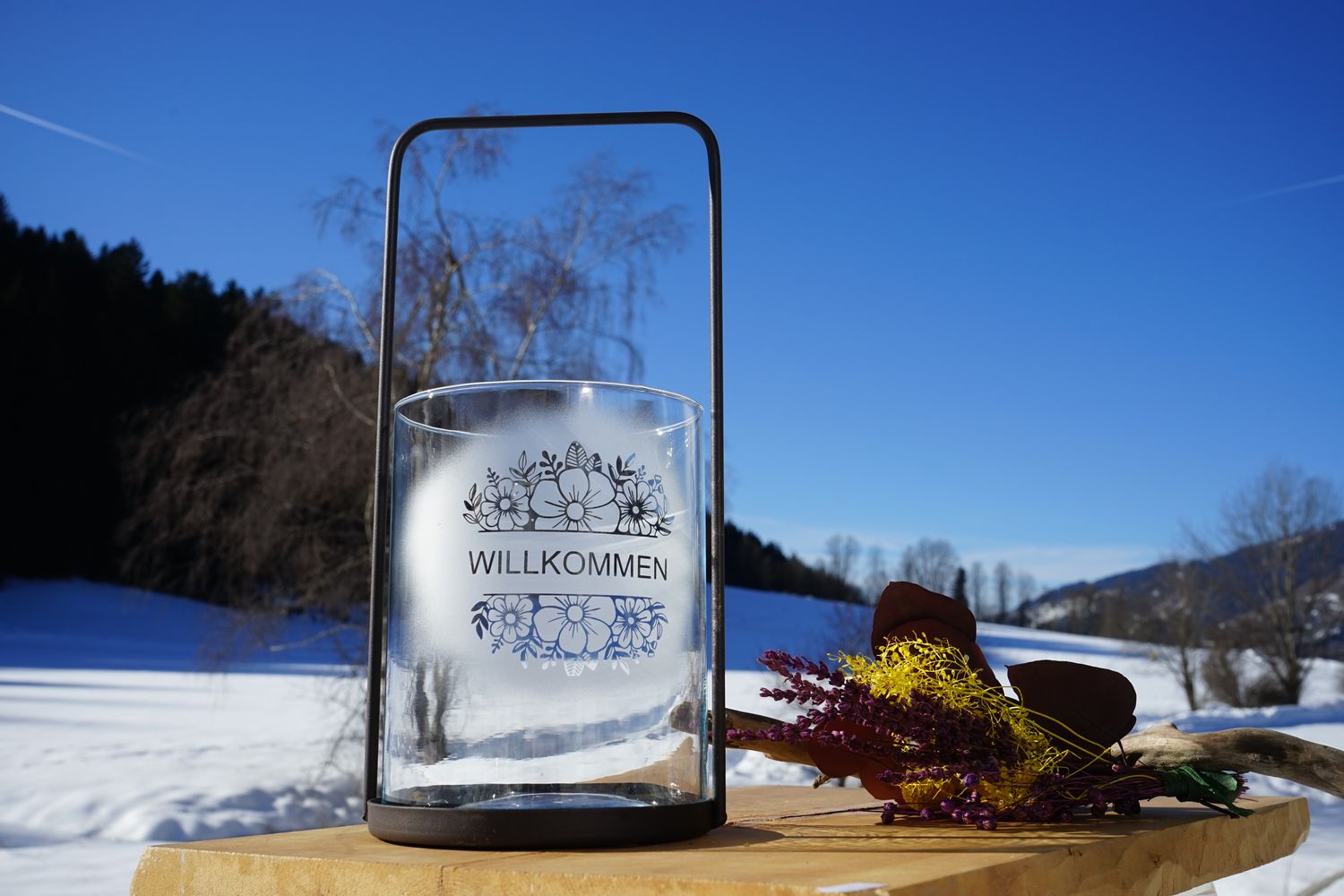 Windlicht ,,Willkommen,,