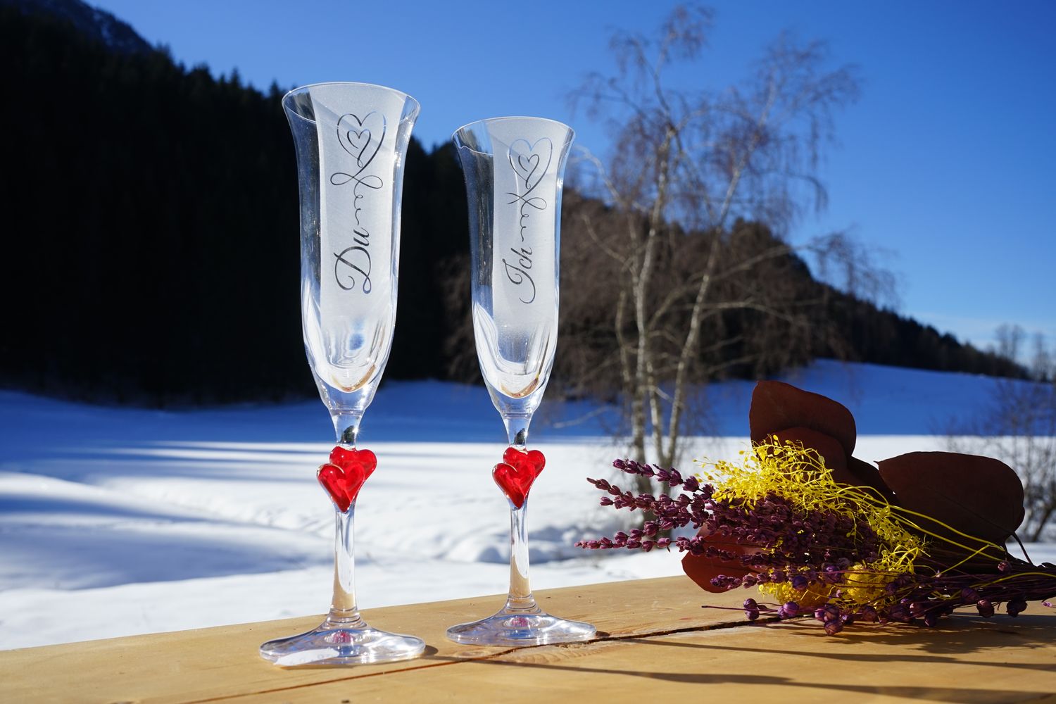 Sektglas-Set ,,Du und Ich,,