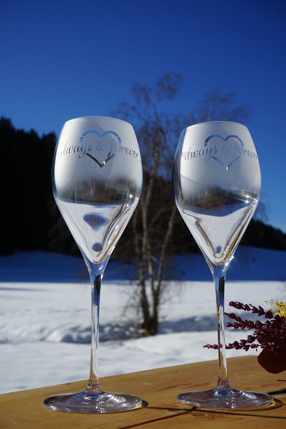 Sektglas-Set ,,always and forever,,