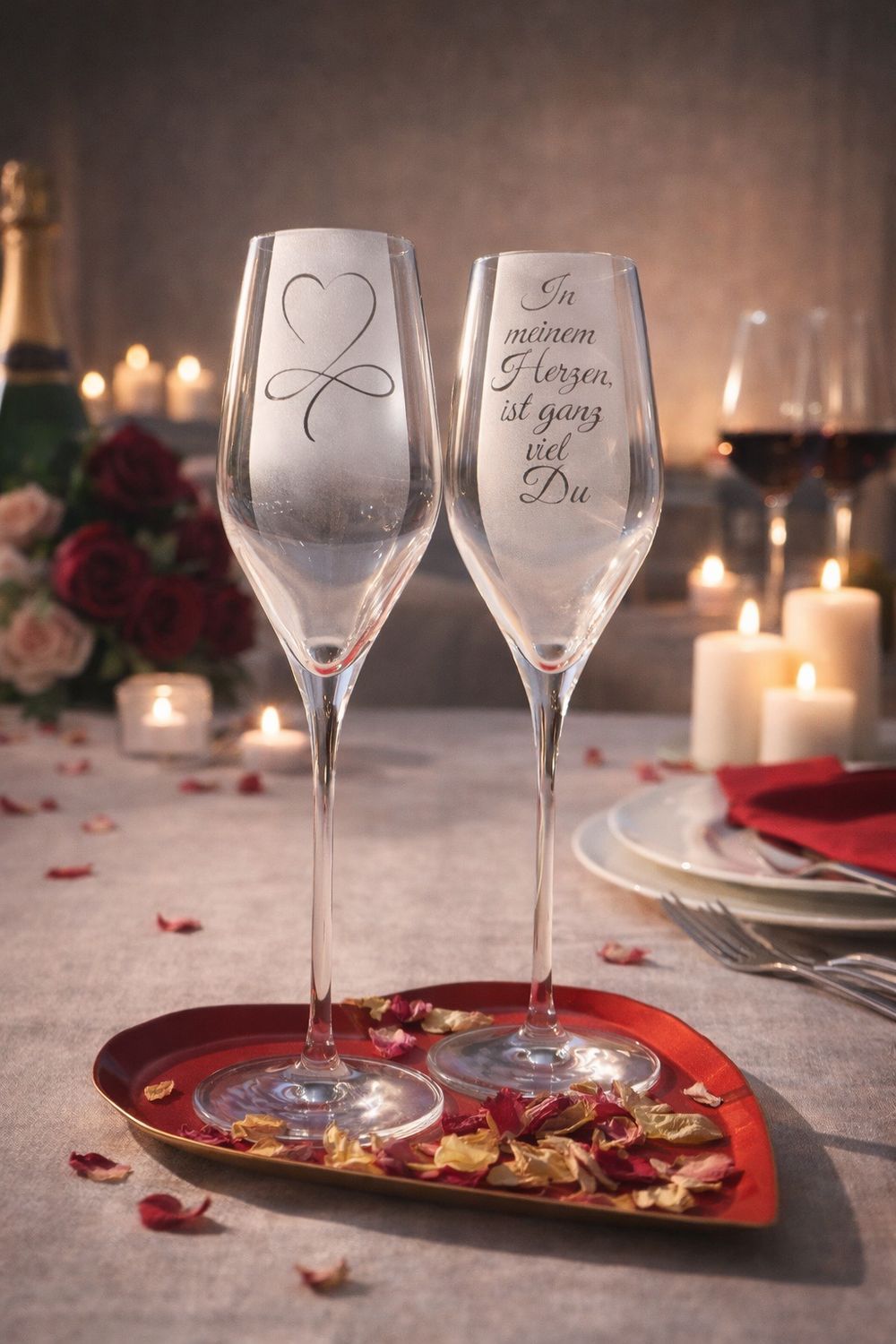 Sektglas-Set ,,in meinem Herzen,,