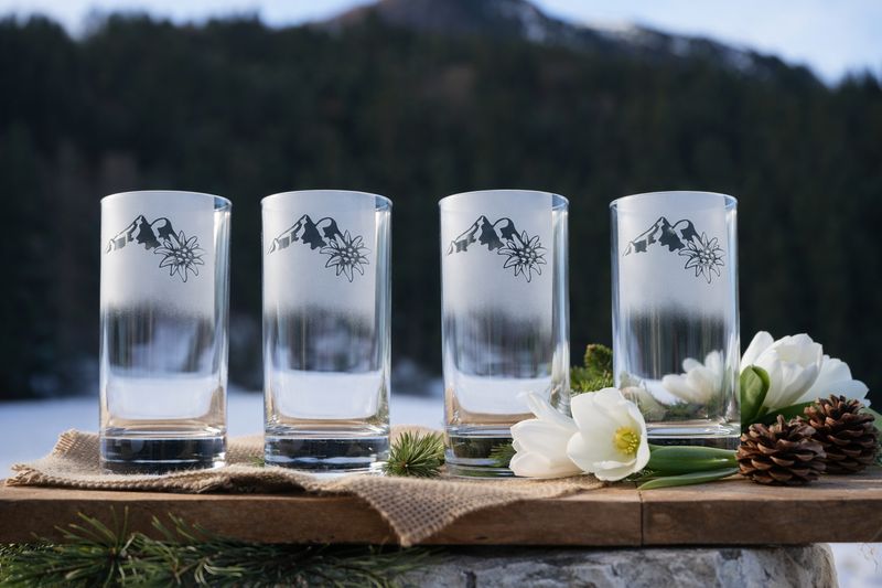 Trinkglas Set Edelweiß