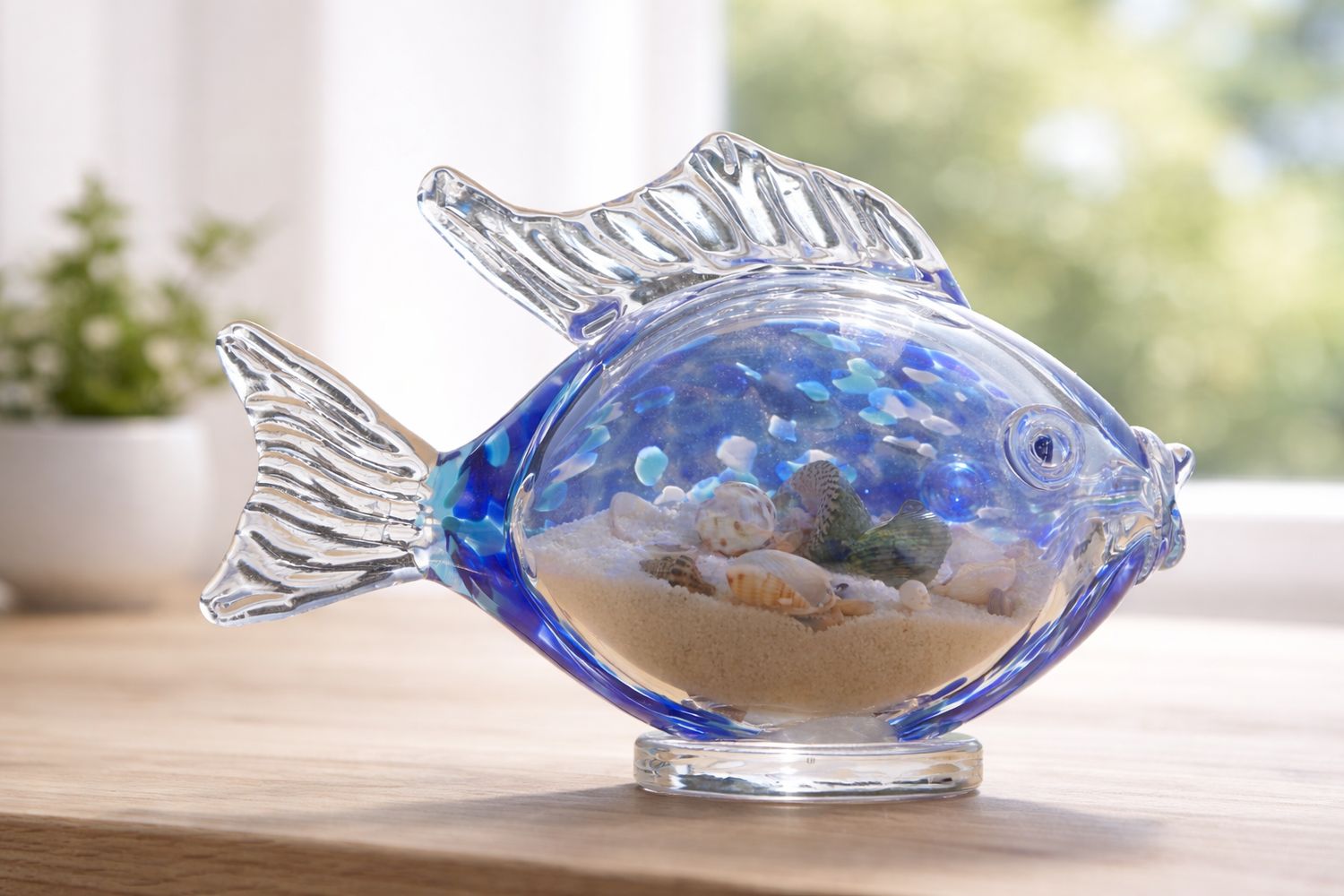 Glasfisch mit Muscheln