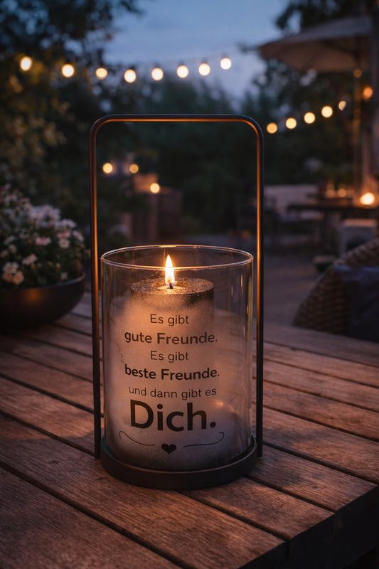 Windlicht ,,Freunde,,