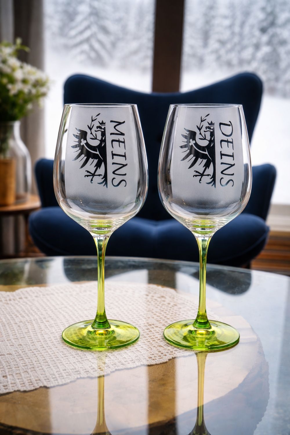 Weingläser-Set ,,Meins &amp; Deins,,