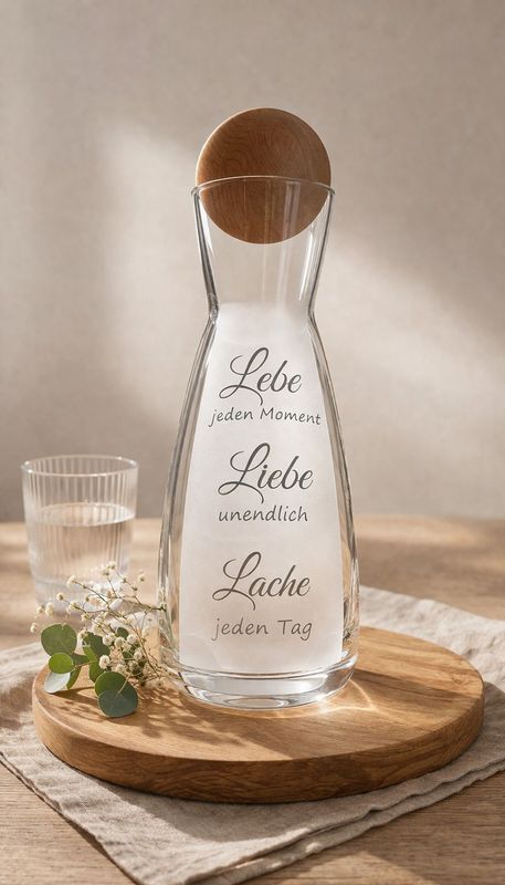 Karaffe ,,Lebe-Liebe-Lache,,