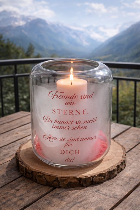 Windlicht klein ,,Freunde,,