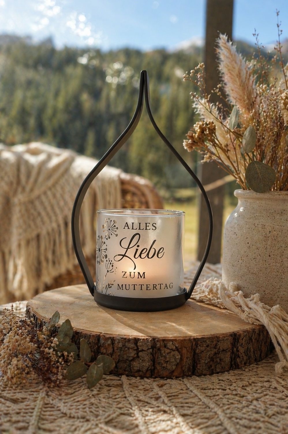 Windlicht klein ,,Alles Liebe zum Muttertag,,