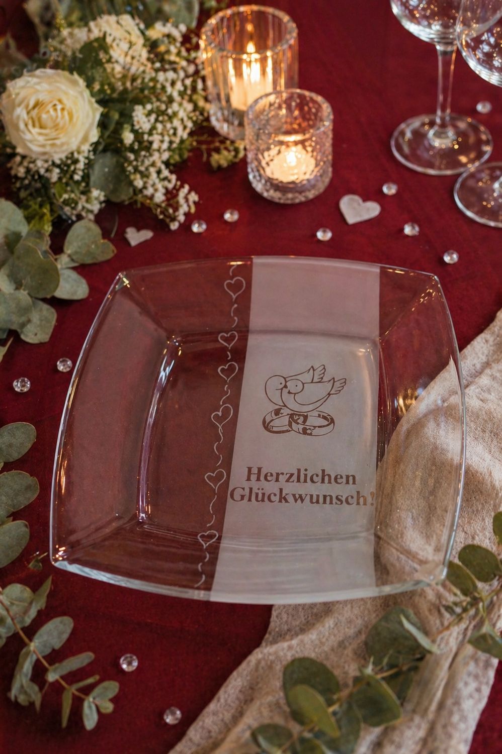 Glasteller ,,Herzlichen Glückwunsch,,