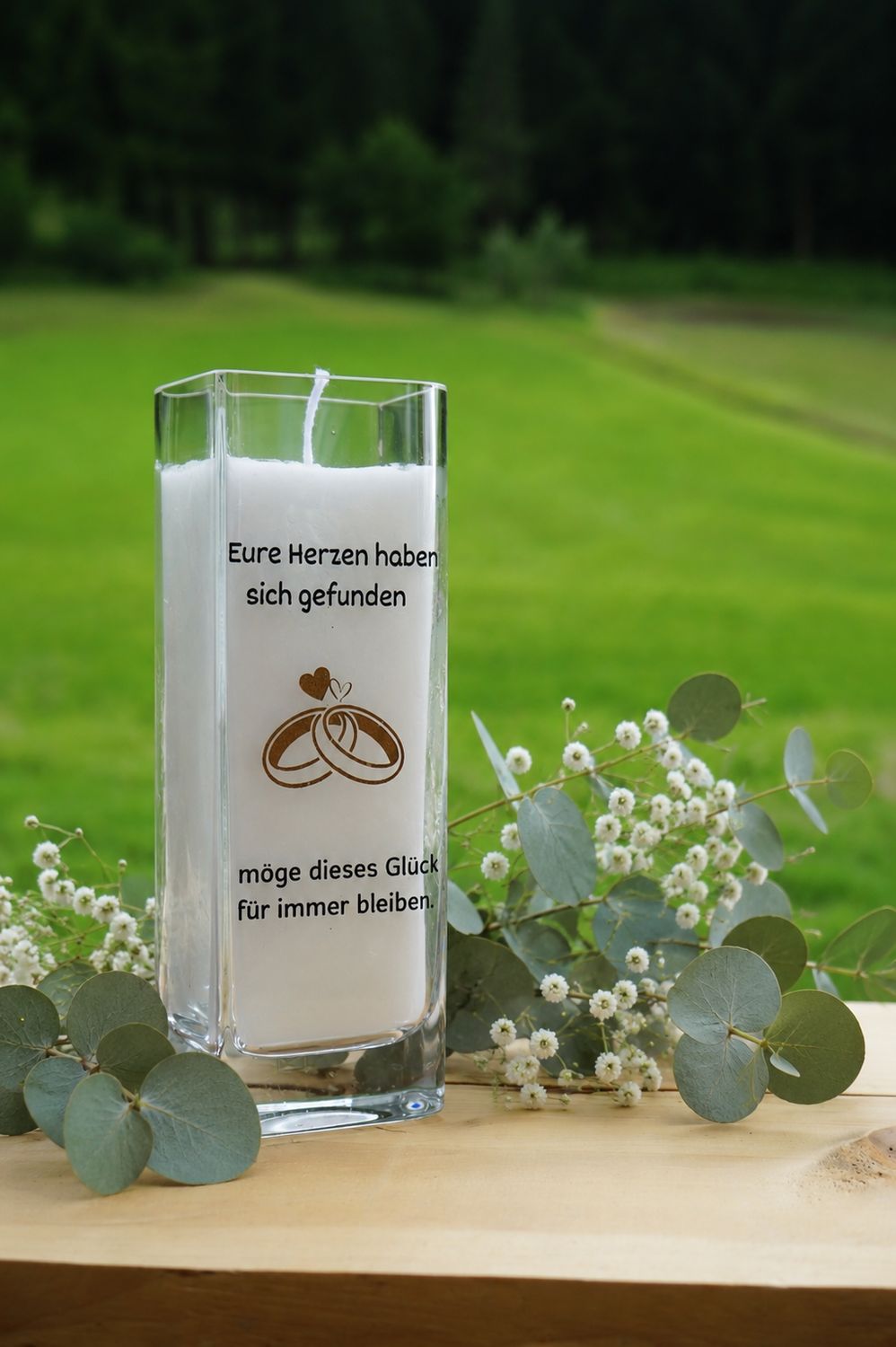 Hochzeitskerze klein ,,Ringe,,