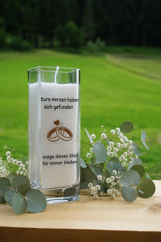 Hochzeitskerze klein ,,Ringe,,