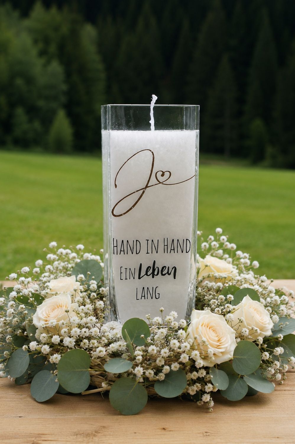 Hochzeitskerze klein ,,Ja,,