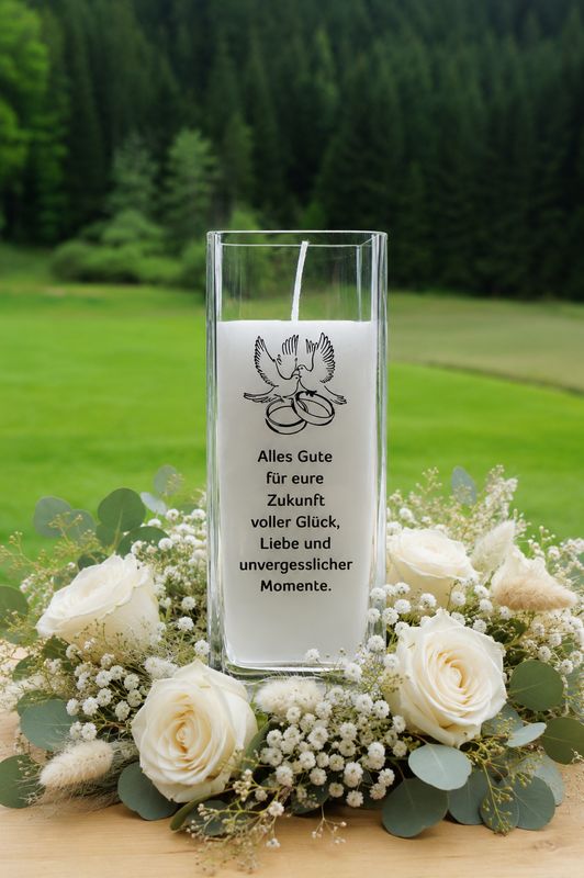 Hochzeitskerze klein ,,Tauben,,
