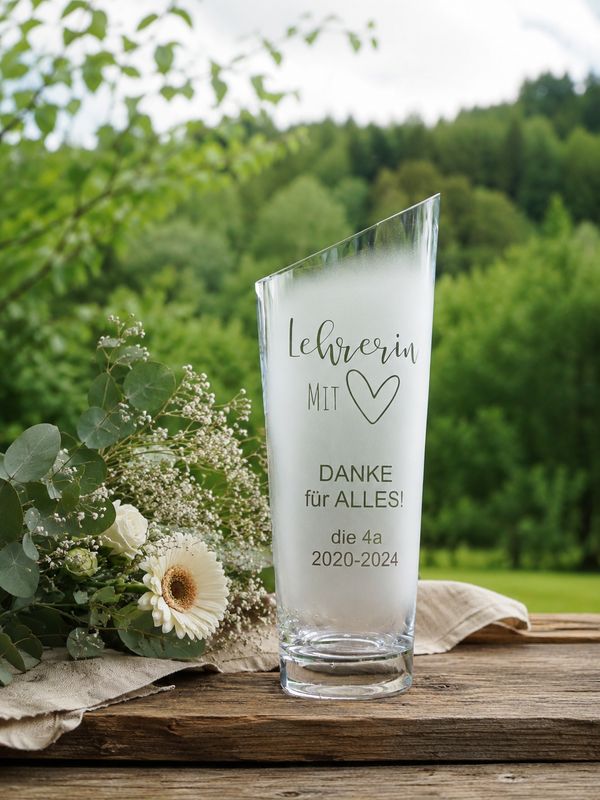 Vase groß ,,Lehrerin mit Herz,,