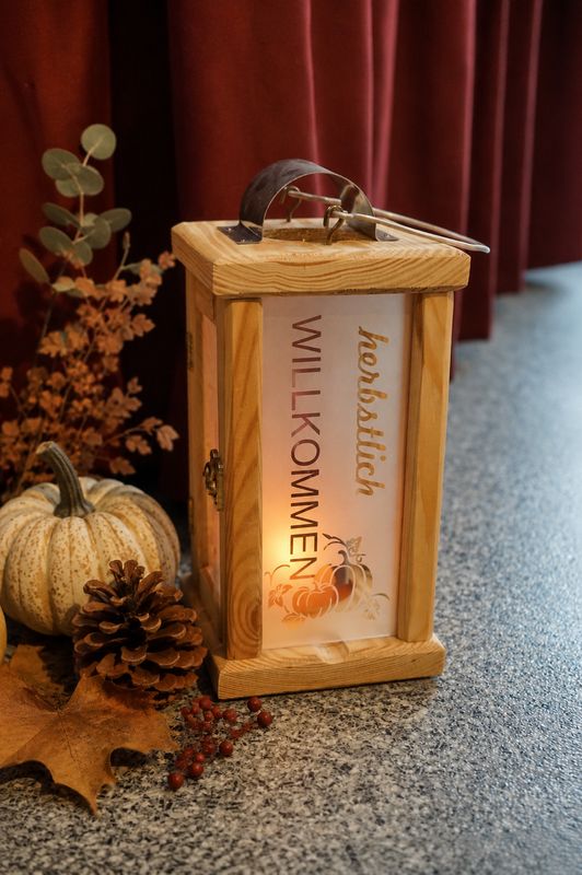 Laterne klein ,,herbstlich Willkommen,,
