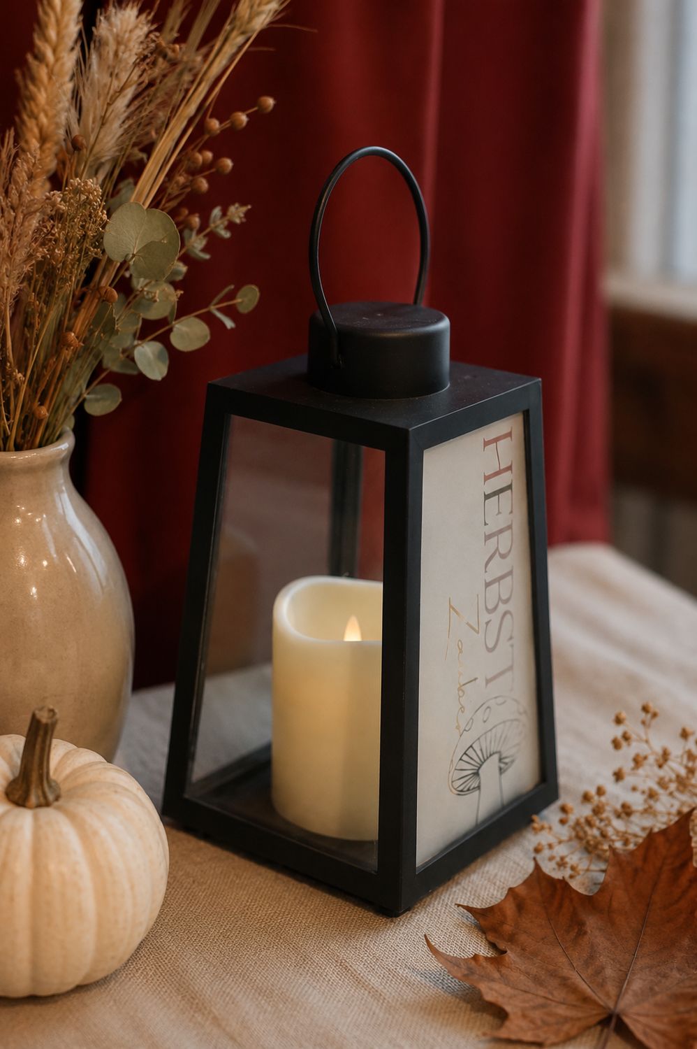 Laterne klein ,,LED,, Herbstzauber