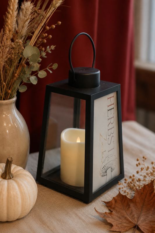 Laterne klein ,,LED,, Herbstzauber