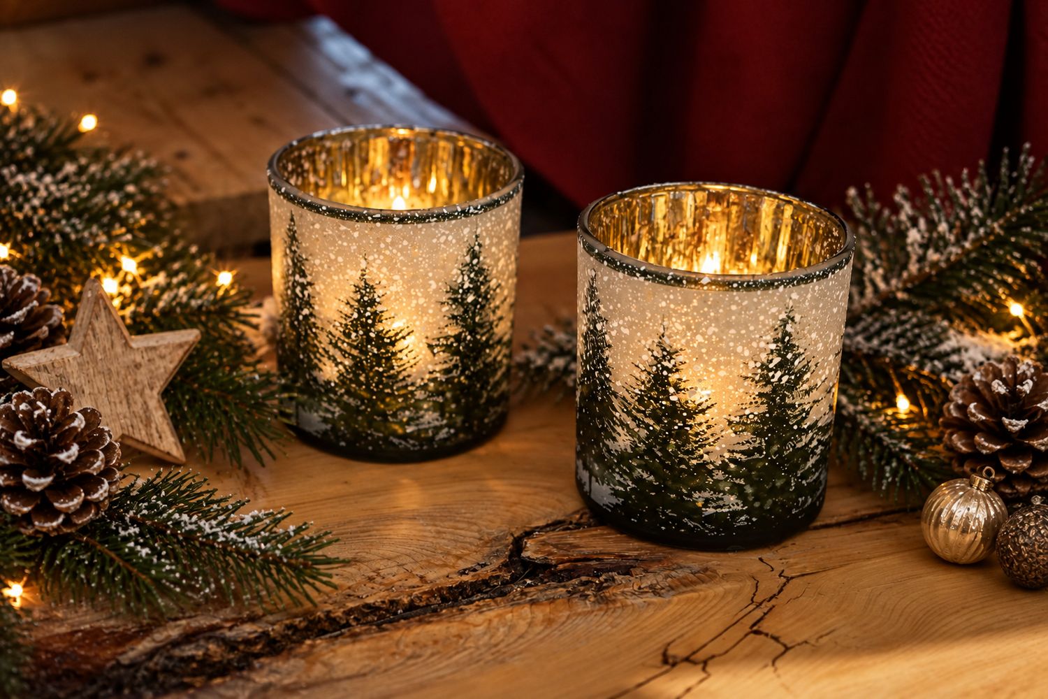 Teelichtglas ,,Winterlandschaft,,