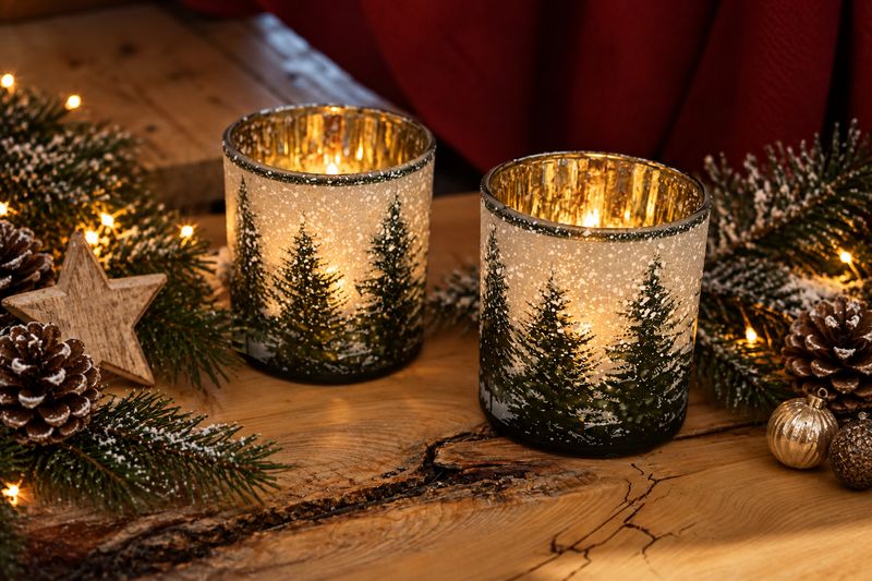 Teelichtglas ,,Winterlandschaft,,