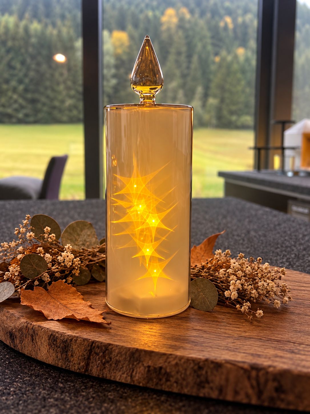 stimmungsvolle Kerze ,,gold,,
