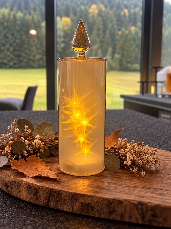 stimmungsvolle Kerze ,,gold,,