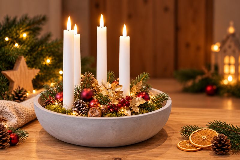 Adventsschale aus Beton