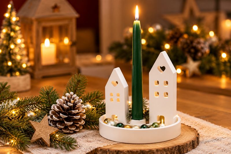 weihnachtliche Kerzendekoration