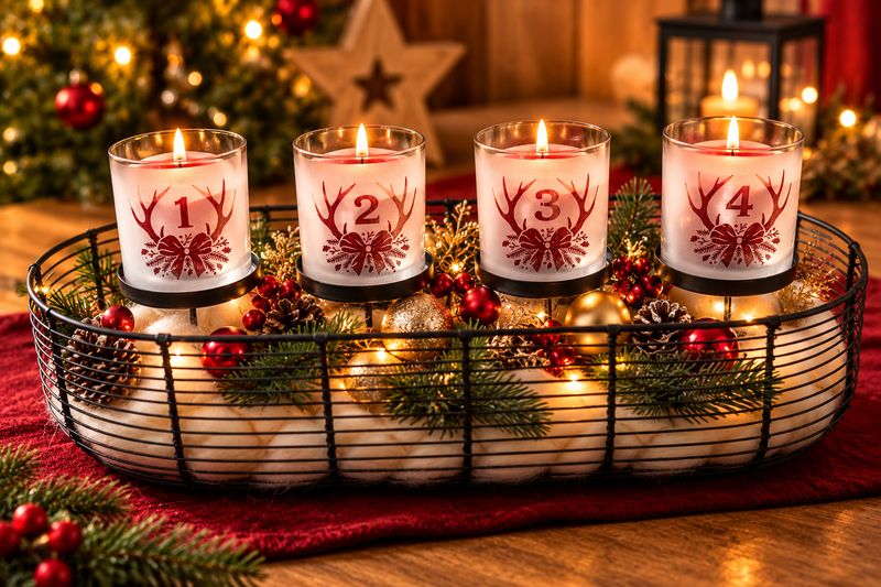 Adventskranz modern ,,Geweih,,