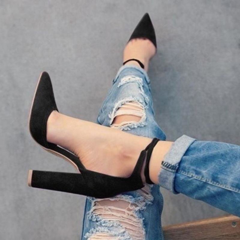 High thick heels shoes