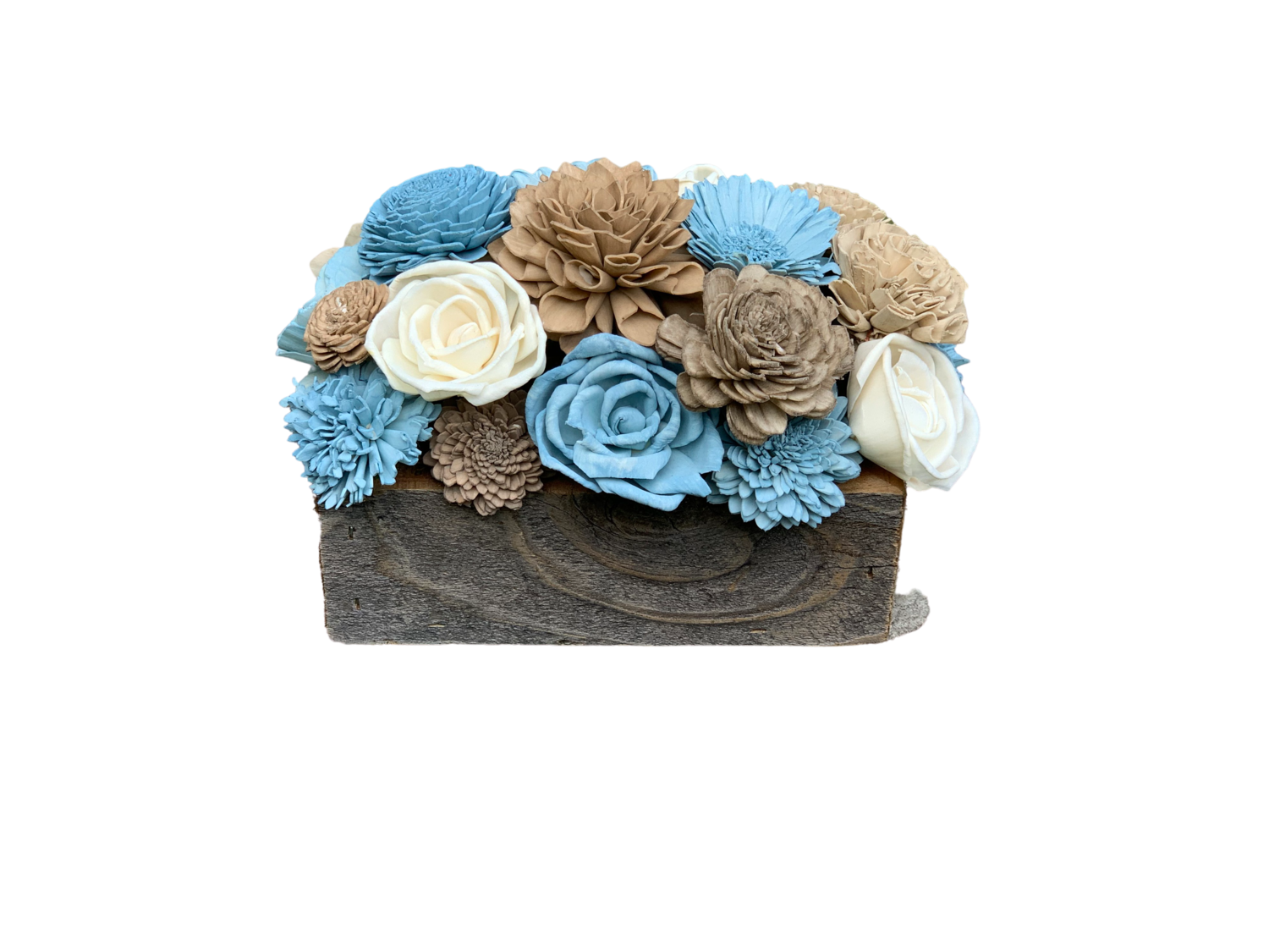 8 Small Sola Wood Flower Filled Boxes