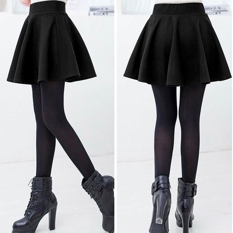 Flared pleated mini skirt