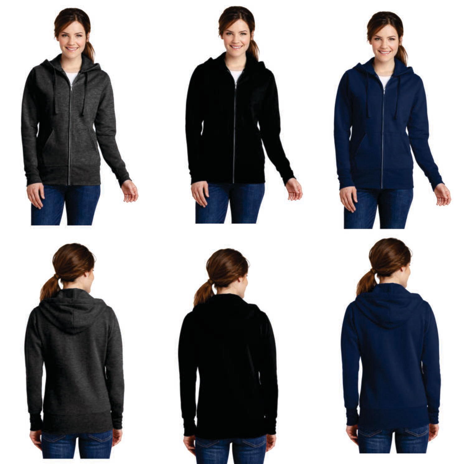Ladies Full-Zip Hooded Sweatshirt LPC78HZ