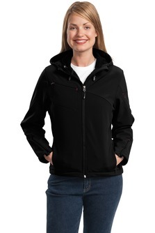 Ladies Textured Hooded Soft Shell Jacket