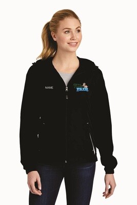 Ladies Colorblock Hooded Raglan Jacket