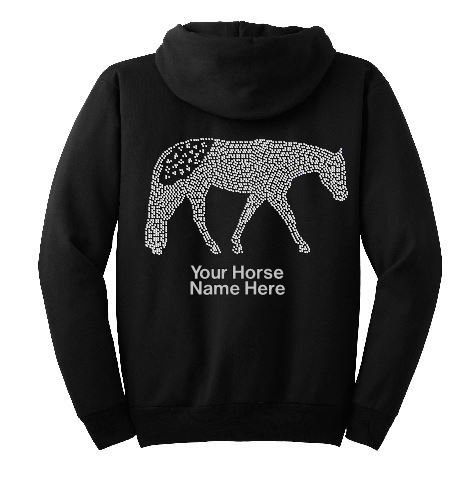 Hoodie with Rhinestone Appaloosa