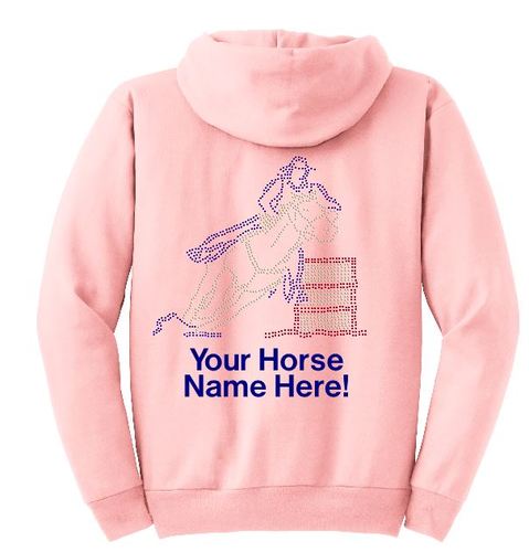 Hoodie with Rhinestone Barrel Racer