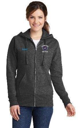 Port &amp; Co Ladies Fleece Full-Zip Hooded Sweatshirt
