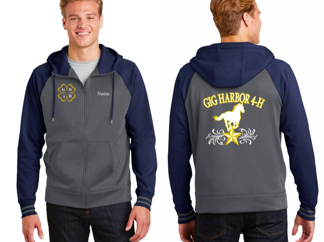 Mens Varsity Fleece Full-Zip Hooded Jacket