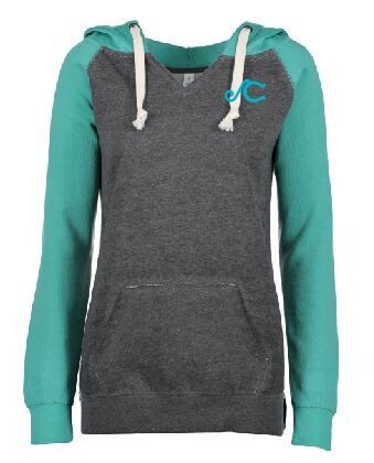 Ladies Chalk Fleece Colorblock Hoodie