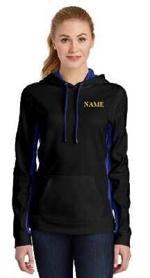 Ladies Fleece Colorblock Hooded Pullover